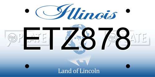 ETZ878 Illinois License Plate