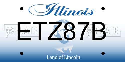 ETZ87B Illinois License Plate