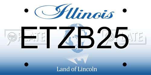 ETZB25 Illinois License Plate