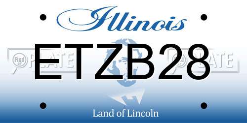 ETZB28 Illinois License Plate