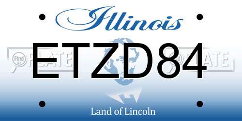 ETZD84 Illinois License Plate