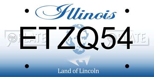ETZQ54 Illinois License Plate