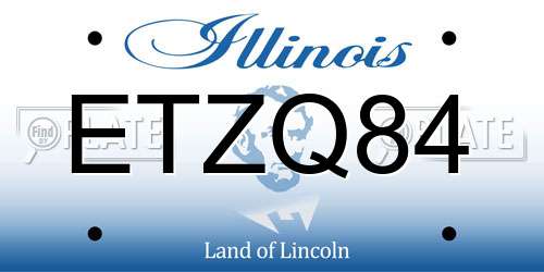 ETZQ84 Illinois License Plate