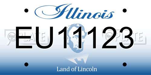 EU11123 Illinois License Plate