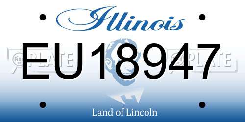 EU18947 Illinois License Plate