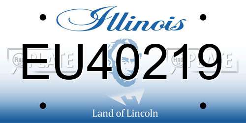EU40219 Illinois License Plate