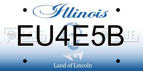 EU4E5B Illinois License Plate