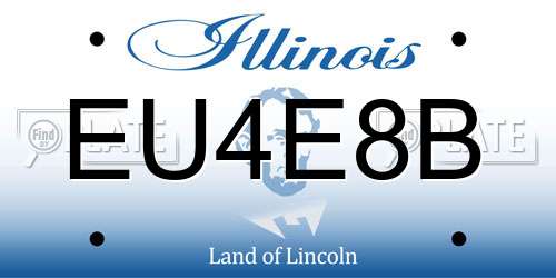 EU4E8B Illinois License Plate