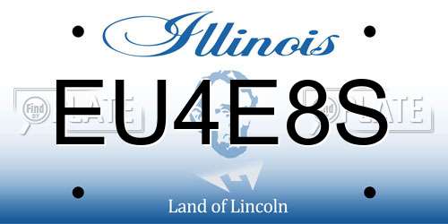 EU4E8S Illinois License Plate