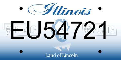 EU54721 Illinois License Plate