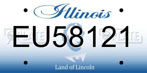EU58121 Illinois License Plate