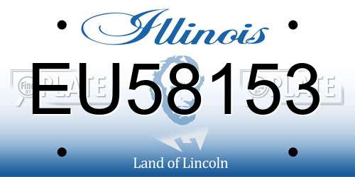 EU58153 Illinois License Plate