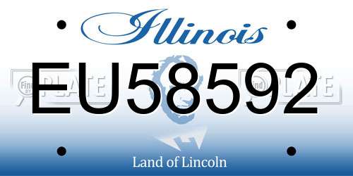 EU58592 Illinois License Plate
