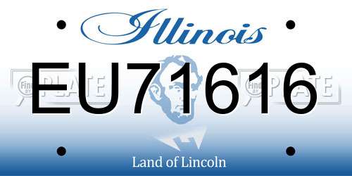 EU71616 Illinois License Plate