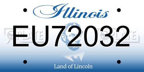EU72032 Illinois License Plate