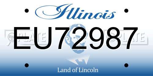 EU72987 Illinois License Plate
