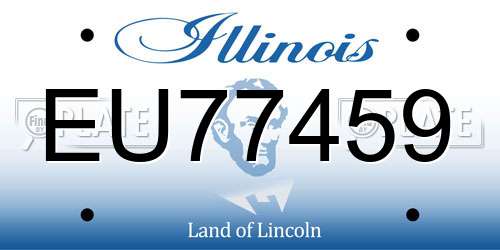 EU77459 Illinois License Plate