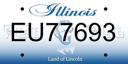 EU77693 Illinois License Plate