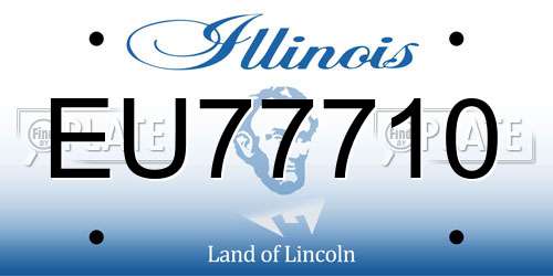EU77710 Illinois License Plate