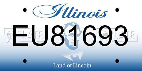 EU81693 Illinois License Plate