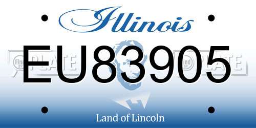 EU83905 Illinois License Plate