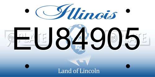 EU84905 Illinois License Plate