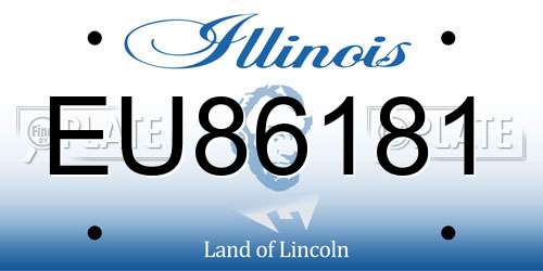 EU86181 Illinois License Plate