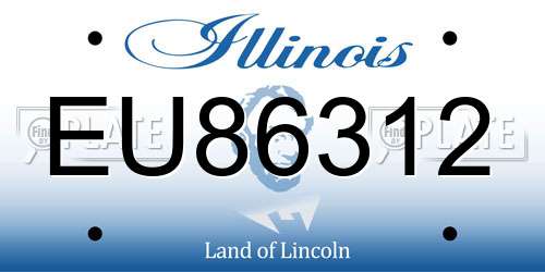 EU86312 Illinois License Plate