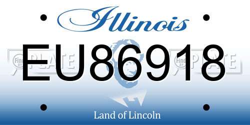 EU86918 Illinois License Plate