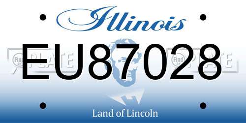 EU87028 Illinois License Plate