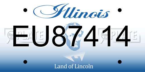 EU87414 Illinois License Plate