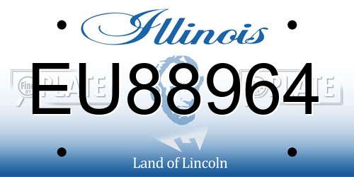 EU88964 Illinois License Plate