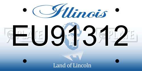 EU91312 Illinois License Plate