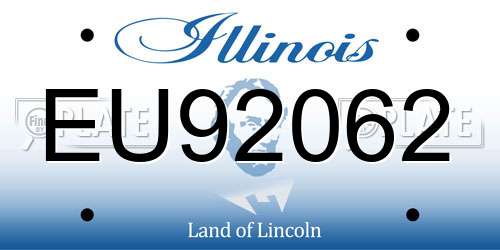EU92062 Illinois License Plate