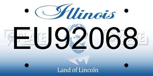 EU92068 Illinois License Plate