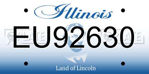 EU92630 Illinois License Plate