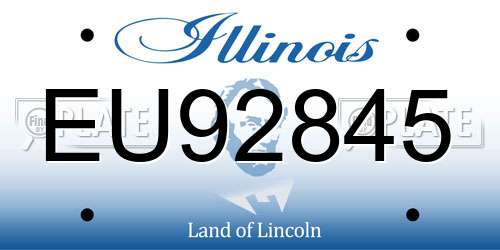 EU92845 Illinois License Plate