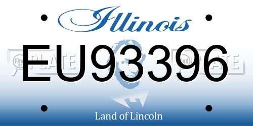 EU93396 Illinois License Plate