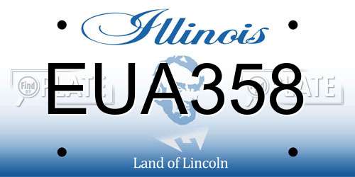 EUA358 Illinois License Plate