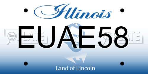 EUAE58 Illinois License Plate