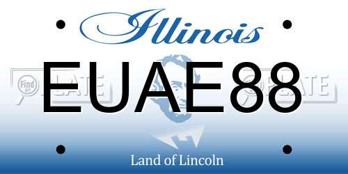 EUAE88 Illinois License Plate