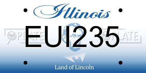 EUI235 Illinois License Plate