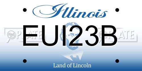 EUI23B Illinois License Plate