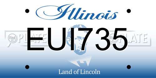 EUI735 Illinois License Plate