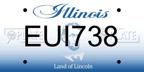 EUI738 Illinois License Plate