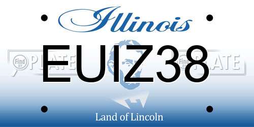 EUIZ38 Illinois License Plate