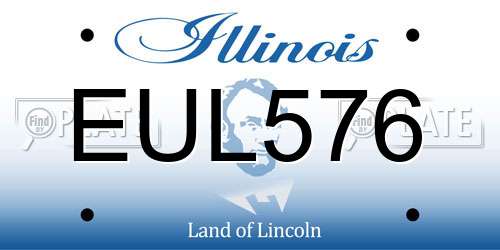 EUL576 Illinois License Plate