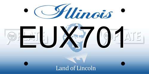 EUX701 Illinois License Plate