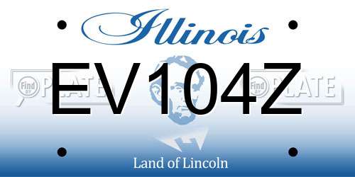 EV104Z Illinois License Plate