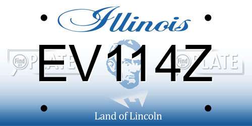 EV114Z Illinois License Plate
